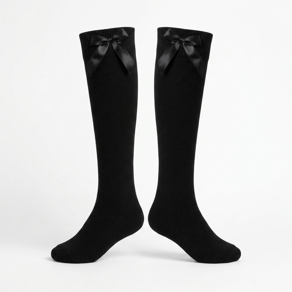 LUXE DIVA  Cotton Rich Girls Knee High School Bow Socks Pack 3 6 12