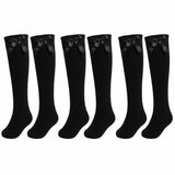 LUXE DIVA  Cotton Rich Girls Knee High School Bow Socks Pack 3 6 12