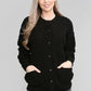 LUXE DIVA Women's Cable Knit Button Up Aran Cardigan Pockets