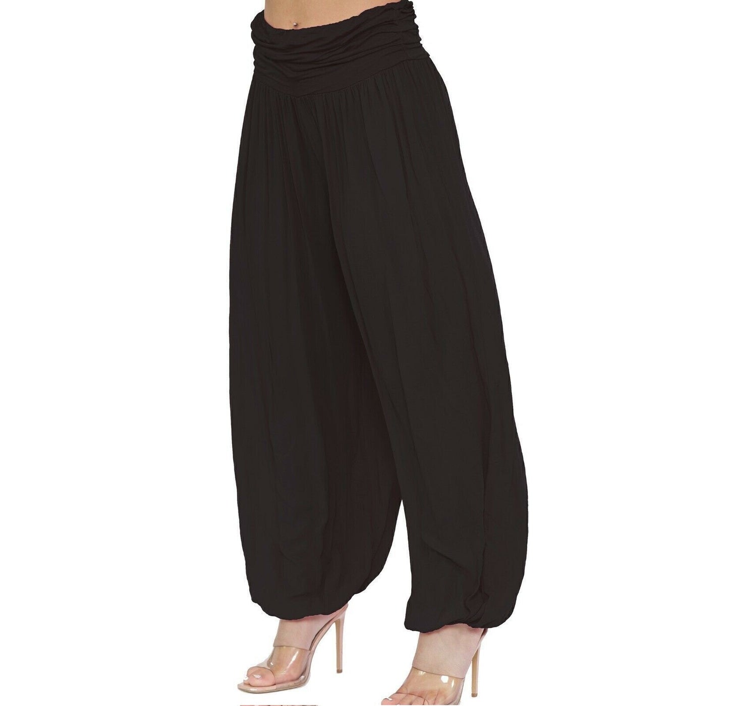 LUXE DIVA Women's Italian baggy harem Alibaba Ladies pants trousers UK Size 8-26 One Size Fit