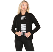 Womens Fine Knitted Striped Jumper Open Long Sleeve Sweater Twin Cardigan