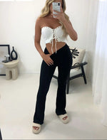 Load image into Gallery viewer, LADIES ZIG ZAG AZTEC PRINT FLAIR TROUSERS WOMEN BOOTCUT PANTS
