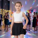 LUXE DIVA Girls Skort for Kids, Skirt with Built In Shorts, School, PE, Sports, Playwear Ages 5-13
