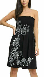 Load image into Gallery viewer, Women Chunky Floral Print Sheering Top Ladies Bandeau BoobTube Tunic Party Dress
