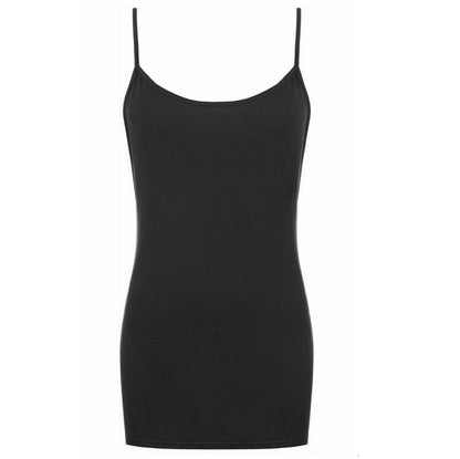 WOMENS CAMI TUNIC DRESS BODYCON LADIES MINI SUMMER STRAPPY PLAIN VEST TOP