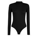 Load image into Gallery viewer, Womens Ladies Long Sleeve Polo Turtle Neck Plain Stretch Bodysuit UK 8-26
