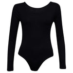 Load image into Gallery viewer, Ladies New Plain Round Neck Long Sleeve Slim Fit Basic Stretchy Leotard Bodysuit Top
