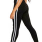 LUXE DIVA LADIES SIDE STRIPE YOGA GYM WEAR 2 STRIPE LEGGING