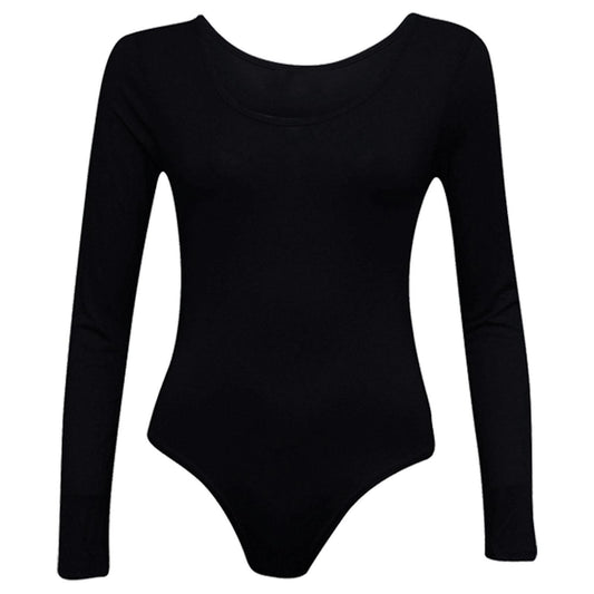 WomenÕs Slim Fit Bodysuit Ð Long Sleeve Round Neck Leotard