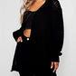 LUXE DIVA Women's Crochet Knit Oversized Open Front Cardigan