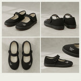 LUXE DIVA Girls Butterfly PE Pumps Black School Shoes with Touch Fastening for Gym, Dance, Sports & Indoor Activities