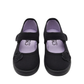 LUXE DIVA Girls Daisy Flower PE Pumps Black School Trainers with Touch Fastening for PE, Gym, Dance & Sports
