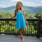 LUXE DIVA Women's Long Cami Strappy Skater Swing Dress Plus Size Printed Summer