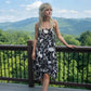 LUXE DIVA Women's Long Cami Strappy Skater Swing Dress Plus Size Printed Summer
