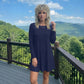 LUXE DIVA Women's Plus Size Plain Long Sleeve Swing Dress A Line Mini Dress