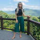 LUXE DIVA Women's Wide Leg 3/4 Length Palazzo Trousers Elasticated Waist Sizes 8-26