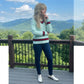 LUXE DIVA Women's Cable Knit V Neck Cricket Jumper Long Sleeve Sweater