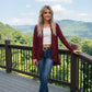LUXE DIVA Women's Draped Waterfall Cardigan Asymmetric Hem Long Sleeve Loose Fit 8-26