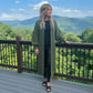 LUXE DIVA Women's Oversized Long Cardigan Chunky Ribbed Balloon Sleeve 2 Pocket