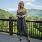 LUXE DIVA Women's Cami Lagenlook Baggy Harem Jumpsuit V Neck Playsuit