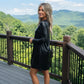 LUXE DIVA Women's Plus Size Plain Long Sleeve Swing Dress A Line Mini Dress