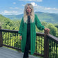 LUXE DIVA Women's Oversized Long Cardigan Chunky Ribbed Balloon Sleeve 2 Pocket