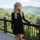 LUXE DIVA Women's Plus Size Plain Long Sleeve Swing Dress A Line Mini Dress