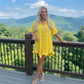 LUXE DIVA Women's Gold Button Pleated Frill Summer Swing Smock Mini Dress