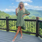 LUXE DIVA Women's Gold Button Pleated Frill Summer Swing Smock Mini Dress