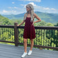 LUXE DIVA Women's Long Cami Strappy Skater Swing Dress Plus Size Printed Summer
