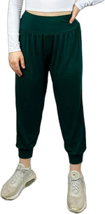 Load image into Gallery viewer, Harem Pants for Women UK Plain &amp; Printed - Full Length Ankle Cuff Stretchy and Comfortable Alibaba Hippie Trouser for Yoga and Beach Festivals
