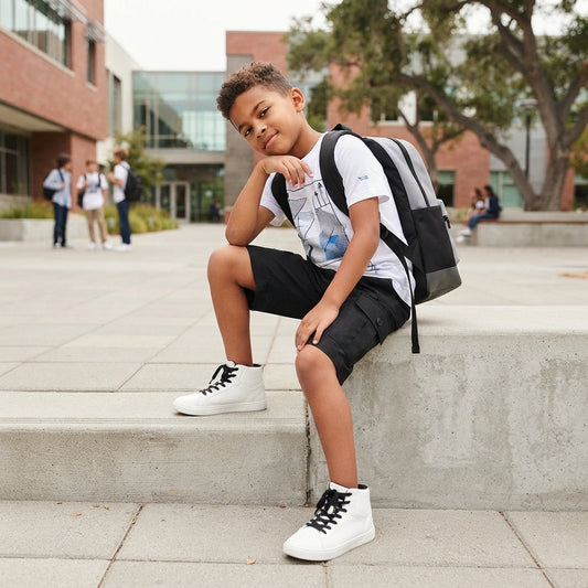 LUXE DIVA Boys Adjustable Cargo School Shorts Half Elasticated Waist Uniform