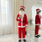 LUXE DIVA Boys Santa Claus Costume Red Christmas Fancy Dress 5PC Set with Hat Beard Jacket Trousers Belt