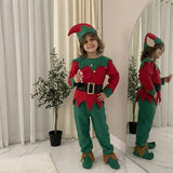 LUXE DIVA Boys Santa Claus Costume Red Christmas Fancy Dress 5PC Set with Hat Beard Jacket Trousers Belt