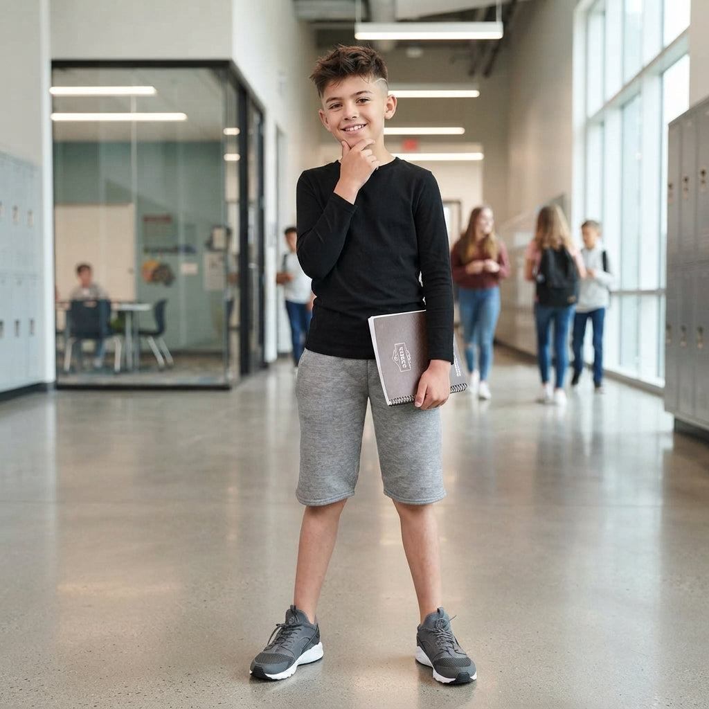 LUXE DIVA Unisex Kids PE School Sports Shorts with Pockets – Boys Girls Fleece Gym Running Football Cycling Shorts with Drawstring – Indoor Outdoor Summer Athletic