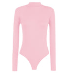 Load image into Gallery viewer, Womens Ladies Long Sleeve Polo Turtle Neck Plain Stretch Bodysuit UK 8-26
