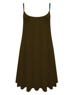 Load image into Gallery viewer, Women&#39;s Plain Cami Stretchy Flared Ladies Swing, Mini Dress Long Vest Top 8-22
