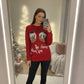 LUXE DIVA Women's Christmas Jumper Hands Off Pudding