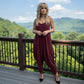 LUXE DIVA Women's Cami Lagenlook Baggy Harem Jumpsuit V Neck Playsuit
