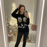 LUXE DIVA Women's Christmas Jumper Hands Off Pudding