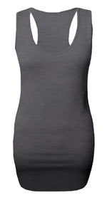 Load image into Gallery viewer, New Ladies Womens Long Racer Back Bodycon Muscle Vest Top Gym Top 8-26

