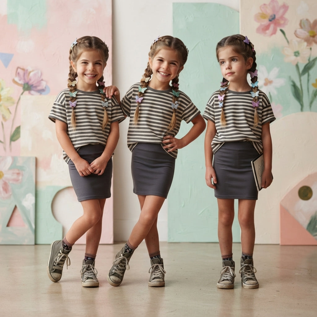 LUXE DIVA Pack of 3 Girls Mini Skirt