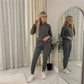 LUXE DIVA Women's Plain Tracksuit Set Crew Neck Sweatshirt Joggers Casual 2 Piece