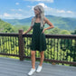 LUXE DIVA Women's Long Cami Strappy Skater Swing Dress Plus Size Printed Summer
