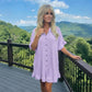 LUXE DIVA Women's Gold Button Pleated Frill Summer Swing Smock Mini Dress