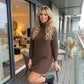 Women's Chunky Knitted Polo Neck Jumper Dress – Oversized Roll Neck Winter Sweater