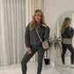 LUXE DIVA Women’s Oversized Ruched Sleeve Hoodie