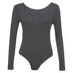 Load image into Gallery viewer, Ladies New Plain Round Neck Long Sleeve Slim Fit Basic Stretchy Leotard Bodysuit Top
