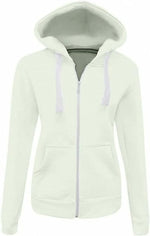 Load image into Gallery viewer, Ladies Plain Colour Hoodie Womens Fleece Hooded Top Zip Zipper Hoodie Sweatshirt Available in 22 Colours Plus Sizes 2XL-5XL
