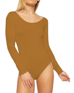 Load image into Gallery viewer, Ladies New Plain Round Neck Long Sleeve Slim Fit Basic Stretchy Leotard Bodysuit Top

